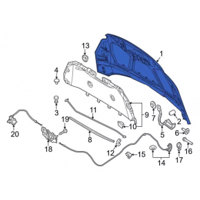 Капот голый Ford Focus mk3 15-18 рест