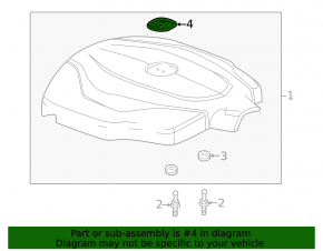 Эмблема накладки двигателя Acura RDX 13-18 3.5 3.0 3.7