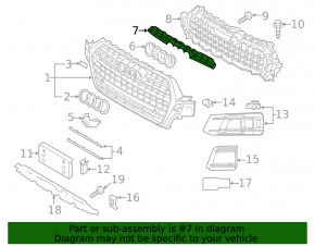 Накладка решетки радиатора верхняя grill Audi Q7 16-19