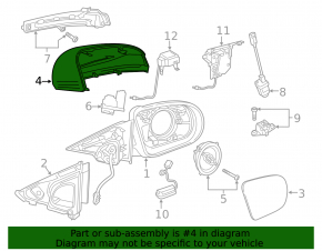 Крышка бокового зеркала левого Mercedes C-class W205 15-21 под поворотник