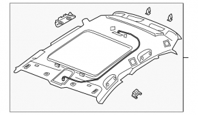 Căptușeală plafon Audi E-Tron 19-23 pentru panoramă, gri, Quattro