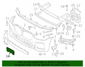 Suport pentru plăcuța de înmatriculare față pentru BMW X3 G01 18-21 tip 2