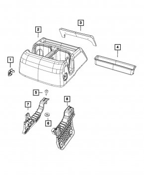 Подстаканники центральной консоли задние Jeep Grand Cherokee WL 21-26 long