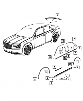 Порог левый Chrysler 300 11-23