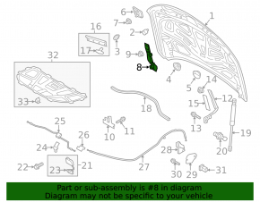 Крюк капота Audi A6 C7 12-18