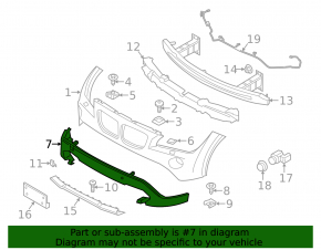 Губа переднего бампера BMW X1 E84 13-15 под парктроники