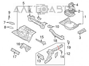 Panou spate Audi A4 B8 08-16 sedan 3 piese, pe caroserie, argintiu