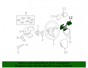 Кнопки управления на руле Mazda3 MPS 09-13