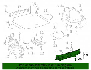 Накладка проема багажника Lexus ES250 ES300h ES350 19-26 черная
