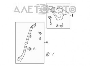 Ornament deschidere ușă spate stânga VW Passat b8 16-19 SUA negru, zgârieturi