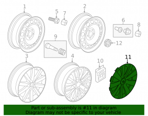 Колпак колесный R15 VW Jetta 11-16 USA тип 2