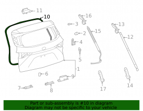 Уплотнитель резина двери багажника Toyota Sienna 21-26