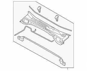 Grilă ștergătoare de parbriz din plastic Hyundai Santa FE Sport 13-16