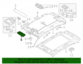 Козырек правый Hyundai Santa FE Sport 13-18 серый, без крючка