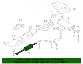 Резонатор Ford Focus mk3 15-18 1.0T