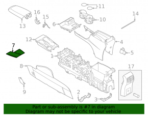 Covoraș consolă centrală Ford Bronco Sport 2021-2026, cauciuc negru