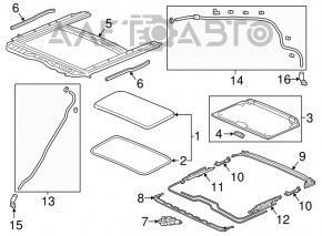Люк в сборе Honda Accord 18-22 серая шторка WISTERIA LIGHT GRAY