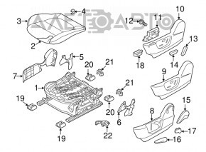 Водительское сидение Mazda 6 14-17 без airbag, ткань черн