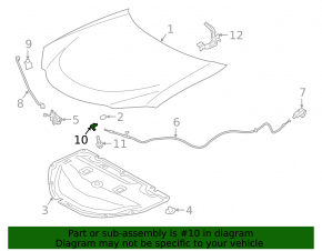 Кронштейн опоры капота Toyota Prius 30 10-15