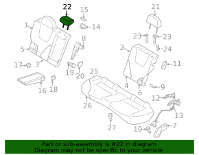 Подголовник 2 ряда центральный Subaru Forester 14-18 SJ кожа сер