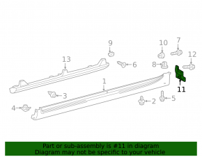 Брызговик на пороге задний левый Toyota Camry v55 15-17