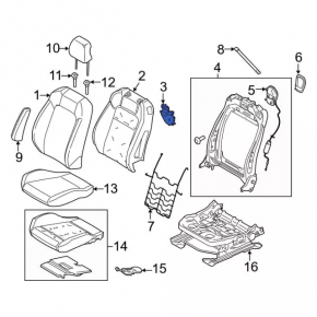 Вентилятор обдува спинки водительского сиденья Ford Fusion mk5 13-20