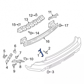 Кронштейн заднего бампера левый Ford Escape MK4 20-26
