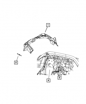Подкрылок передний левый Jeep Wrangler 07-17
