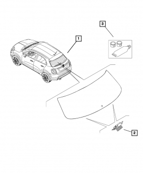 Стекло заднее двери багажника Fiat 500X 16-18