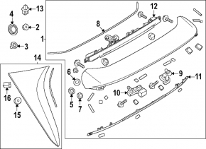 Спойлер двери багажника правый Mazda CX-90 24-26