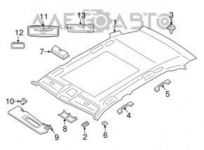 Обшивка потолка BMW X5 F15 14-18 бежевая OYSTER под панораму, под чистку