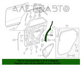 Накладка двери внутренняя задняя левая Lexus RX350 RX450h 16-22 без уплотнителя, вмятинка