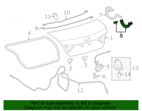 Накладка петли крышки багажника левая Toyota Camry v55 15-17 usa