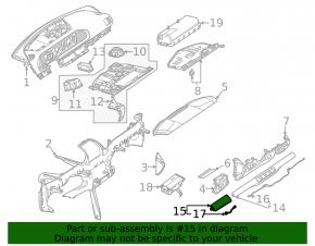Накладка передней панели левая Mercedes W167 GLE 350 450 20-26 под дерево, с подсветкой