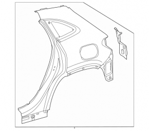 Aripă spate dreapta Mercedes H247 GLA 20-26, roșie