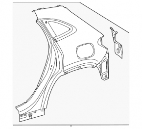 Aripă spate dreapta Mercedes H247 GLA 20-26, roșie