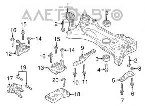 Подушка двигателя правая VW Golf 15-19 1.8T