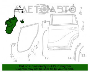 Панель двери задней правой Toyota Highlander 20-26