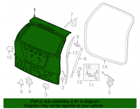 Дверь багажника голая Honda CRV 15-16 рест