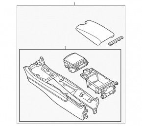 Консоль центральная подлокотник и подстаканники Infiniti G25 G35 G37 4d 06-15