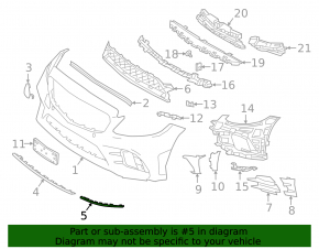 Bandă bară față dreapta Mercedes Clasa C W206 300 22-23 AMG pachet, cromată