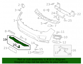 Губа переднего бампера центральная Land Rover Range Rover Sport 14-17 серая