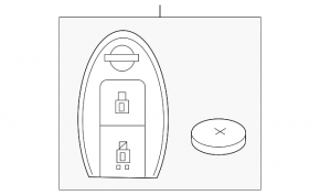 Ключ smart key на 4 кнопки Nissan Leaf 13-17 полез хром