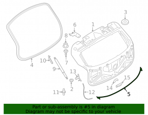 Garnitură de cauciuc superioară hayon BMW X2 F39 18-23