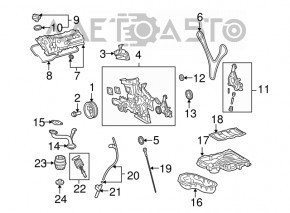 Поддон масляный 2GR-FXE Lexus RX450h 10-15 примят, погнут