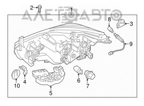 Фара передняя правая Nissan Murano z52 15-16 в сборе дорест LED