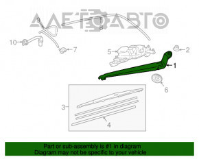 Поводок дворника задний Lexus RX350 RX450h 16-22