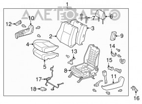 Пассажирское сидение Toyota Sequoia 08-09 без airbag, велюр