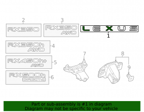 Эмблема надпись двери багажника "LEXUS" Lexus RX 23-26