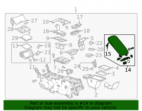 Подлокотник Chevrolet Impala 14-20 кожа, серый, вмятины, под химчистку